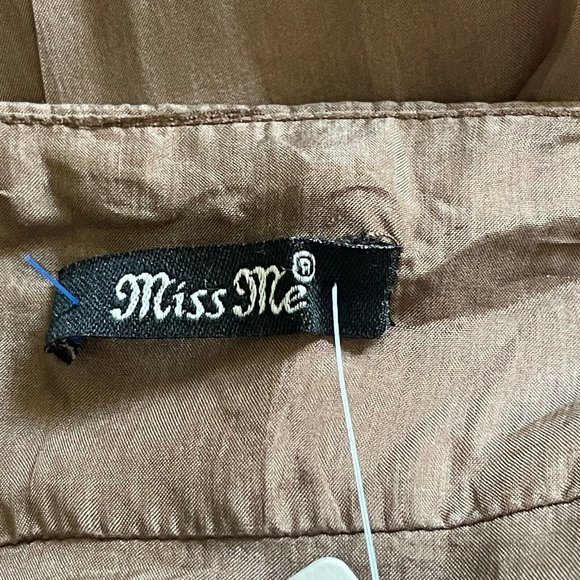 Miss Me 100% Silk Blouse sz Sm Womens Flutter Sleeve Floral Waist Babydoll Top - Picture 5 of 10